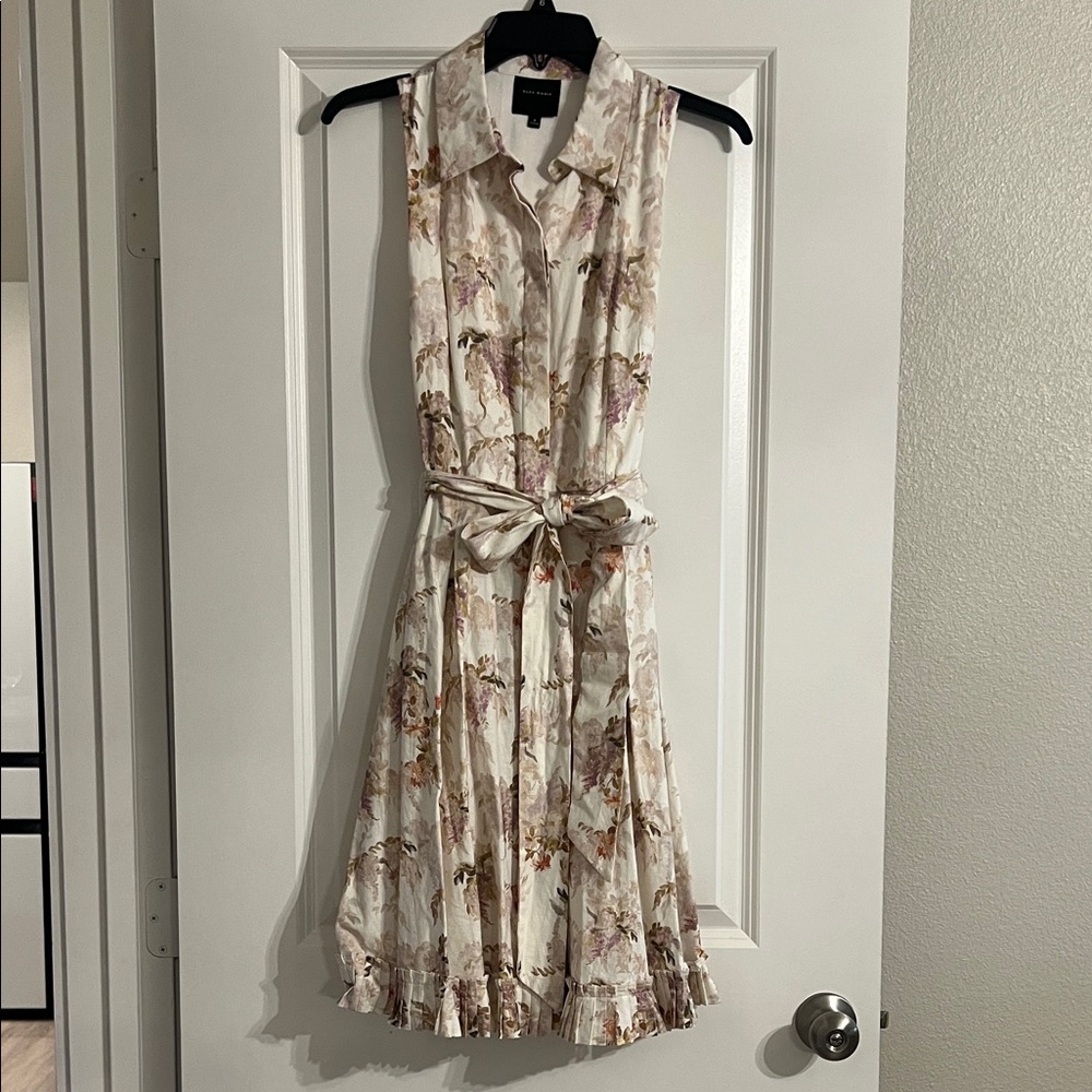 Alex Marie Cream Floral Midi Dress